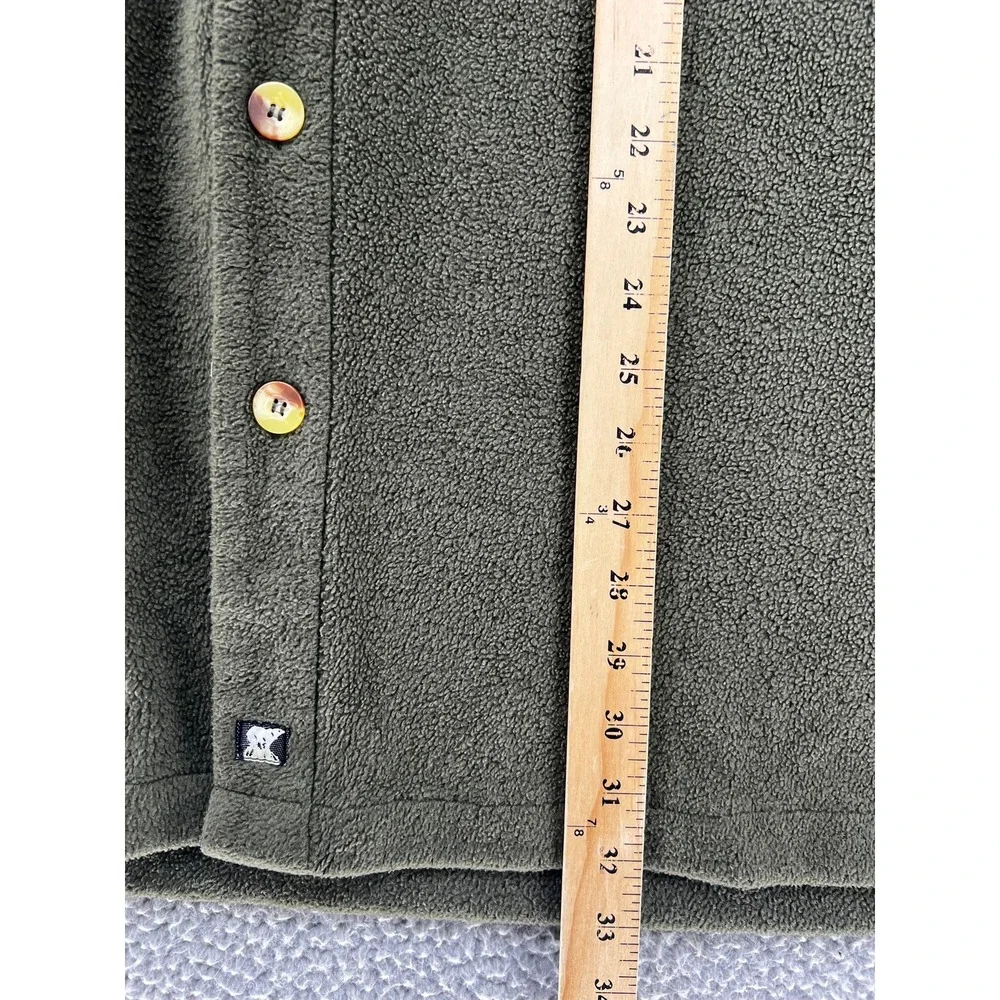 Juneau Mens Solid Green Fleece Shirt Jacket XXL Heavyweight Shacket Button Front